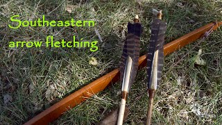 Fletching arrows using a simple Southeastern technique [upl. by Gambrill]