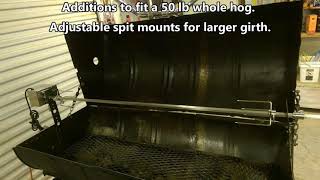 DIY home made whole hog rotisserie from 55 gallon drums [upl. by Ahsircal754]