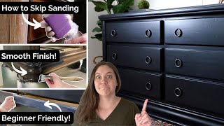 How to Paint Furniture Black  Laminate amp Wood 🤩 Smooth Finish amp Beginner Friendly [upl. by Tallulah975]