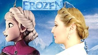 Frozen Inspired Elsas Coronation updo hairstyle tutorial [upl. by Maegan]