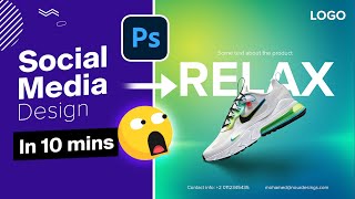 10 mins to create this social media post in Photoshop ✅  advertising poster [upl. by Hael]