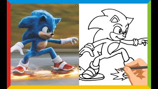 How to draw SONIC The Hedgehog 2021 [upl. by Bernstein]