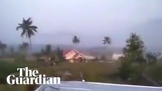 Apocalyptic scenes in Indonesia after earthquake and tsunami hit Sulawesi [upl. by Ayital]