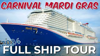 CARNIVAL MARDI GRAS FULL SHIP TOUR  2024 Walkthrough and Tips [upl. by Nodle32]