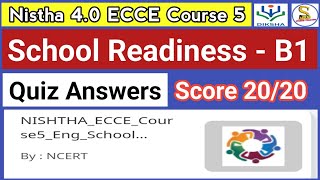 Nistha 40 ECCE Course 5 Quiz Answers In English  School Readiness B1 [upl. by Richard815]