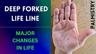 Deep Forked Life Line  Major Changes İn Life  Learn How to Read Palms [upl. by Noyart]