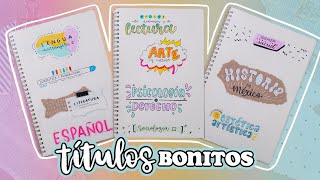 10 TÍTULOS BONITOS para apuntes bonitos ✄ Barbs Arenas Art [upl. by Ailaham]