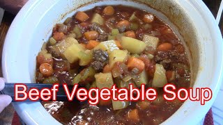 Beef Vegetable Soup In A Crockpot [upl. by Philippa]