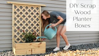 How to Build a Scrap Wood Planter Box with Trellis SUPER EASY DIY PROJECT [upl. by Vevay]