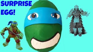 Giant Teenage Mutant Ninja Turtle PlayDoh Surprise Egg [upl. by Esilec35]