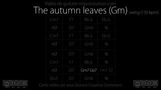 The Autumn leaves  Les feuilles mortes  Gm 130bpm  Backing Track [upl. by Ainegul]