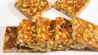 गजक बनाने की विधि  Gajak Banane ka Tarika Gud Mungfali Chikki Recipe [upl. by Arrat]