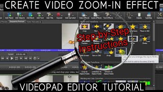 Create Video Zoom In Effect VideoPad Video Editor Tutorial 2020 [upl. by Nilson]