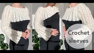 Easy fishnet sleevesshrug crochet tutorial [upl. by Zeta]