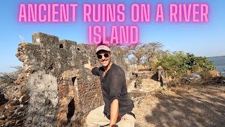 Gambia river adventure sailing  Visit to an old fort on a river island [upl. by Nwad]