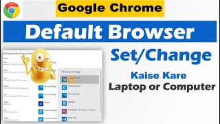 How to change default browser on laptop or computer or pc in windows Hindi [upl. by Wartow]