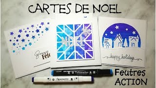 Tuto Scrapbooking  Carterie  Cartes de Noel Feutres ACTION Twinmarker  Aquamarker [upl. by Traci816]