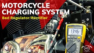 Motorcycle Charging System Bad RegulatorRectifier [upl. by Nawed]