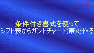 条件付き書式を使って、シフト表からガントチャート帯を作る [upl. by Kaliope]