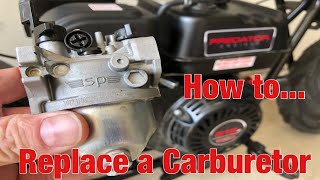 How to replace a carburetor on a Harbor Freight Predator engine [upl. by Sachiko]