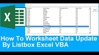 How to Worksheet Update By Listbox Excel VBA [upl. by Lucita]