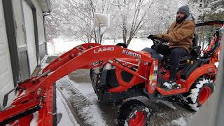 2020 Kubota BX23s with a Land Pride SPL0560 Snow Pusher [upl. by Florian]