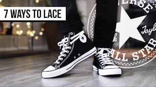 7 WAYS TO LACE CONVERSE CHUCK TAYLOR ALL STAR HIGH TOP  I AM RIO P [upl. by Eniak15]