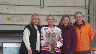 Post University Womens Ice Hockey Senior Day 202324 21624 [upl. by Kcor]