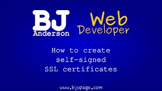 How to Create SelfSigned SSL Certificates [upl. by Eduard]