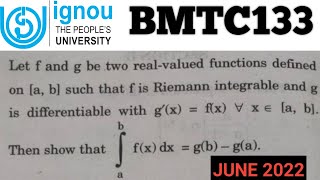 Bsc Mathematics  IGNOU  BMTC 133  JUNE TEE 2022  Real Analysis  BSCG  MTE09 [upl. by Ecined]