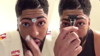 Anthony Davis SHOCKS Internet By Shaving Iconic Unibrow [upl. by Ojimmas594]