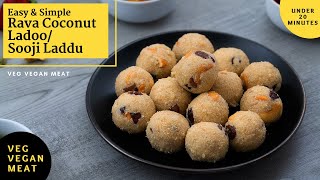 Rava Coconut Laddu Recipe  Rava Ladoo Recipe  Suji Ladoo Recipe [upl. by Schwenk454]