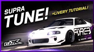 MK4 Supra  PROVDS Tune amp Livery Tutorial Car X Drift Racing Wanderer  Ultimate Setup [upl. by Neb74]