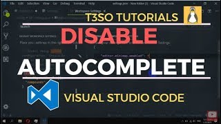 How to Disable autocomplete in Visual Studio Code [upl. by Chariot451]