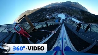 360°Video Sprung von der Olympiaschanze in GarmischPartenkirchen  Sportschau [upl. by Grote]