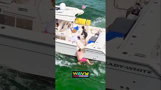 He cant get up at Haulover Inlet  Wavy Boats [upl. by Arhas318]