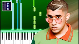 BAD BUNNY  TRELLAS Piano Tutorial Easy [upl. by Seuguh]