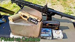 9mm Pistol VS Carbine Ballistic Gel Test [upl. by Hashum]