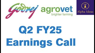 Godrej Agrovet Q2 FY25 Earnings Call Part1 Godrej Agrovet Ltd Q2 Concall [upl. by Ynnep]