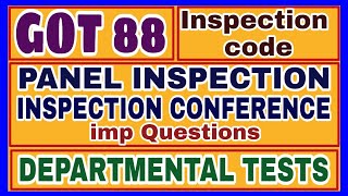 PANEL INSPECTION  INSPECTION CODE  GOT 88  INSPECTION PANEL  DEPARTMENTAL TESTS [upl. by Peddada]