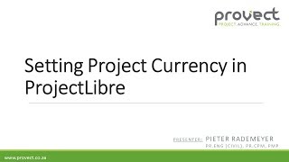 ProjectLibre Setting Country Currency [upl. by Nevin]