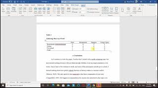 APA 7 in Microsoft Word Formatting Tables [upl. by Lozano]