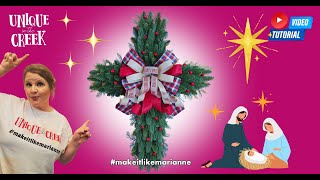 Learn To Create A Sophisticated Christmas Cross Using UITC Cross Board With Marianne [upl. by Nievelt]