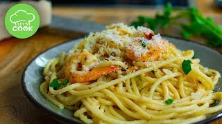 Spaghetti mit Knoblauch und Garnelen  15 Minuten Rezept [upl. by Tolmach]