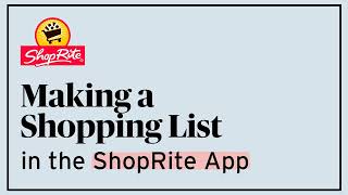 How To Make a Shopping List In Your ShopRite App  Digital HowTos  ShopRite Grocery Stores [upl. by Nylram]