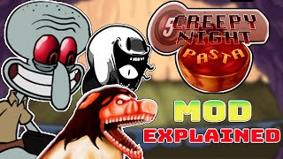 Creepy Night Pasta Mod Explained in fnf  Red Mist TMK Smile Dog [upl. by Boone857]