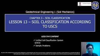 Geotechnical Engg 1 Soil Mechanics  Soil Classification According to USCS [upl. by Nolur]