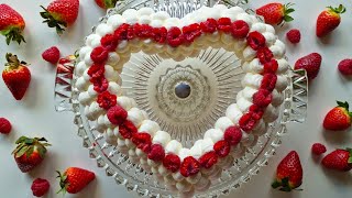 Sweet Romantic Cake❤️ Pavlova HeartShaped Dessert on February 14th❤️ [upl. by Nilrac]