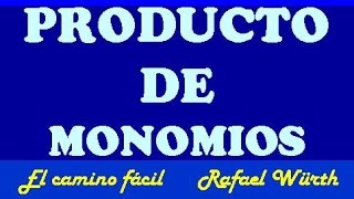 PRODUCTO DE MONOMIOS VERÁS QUE ES FÁCIL [upl. by Reteid]