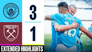 EXTENDED HIGHLIGHTS  4INAROW  Man City 31 West Ham  Premier League History Makers [upl. by Bearce]